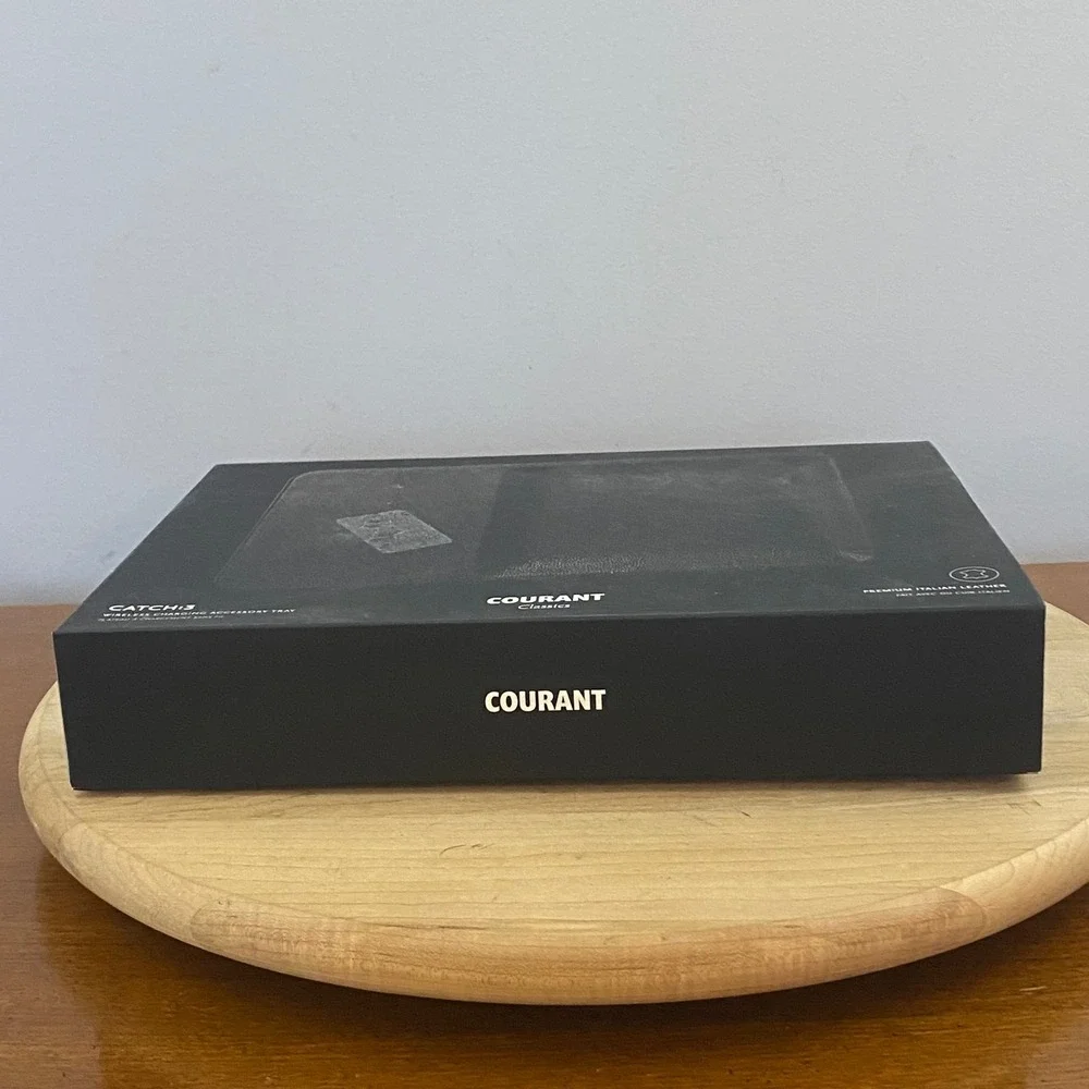 Courant Catch:3 Classics Black Leather Wireless Charger Valet Tray TESTED WORKS